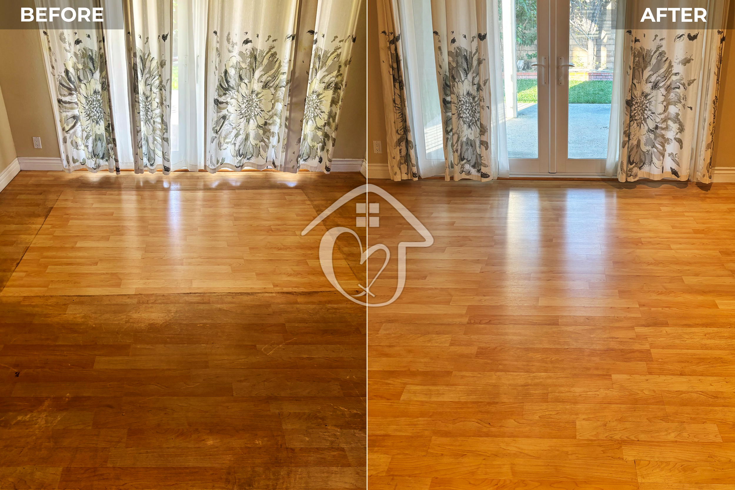 The rug was hiding the floor's actual color!