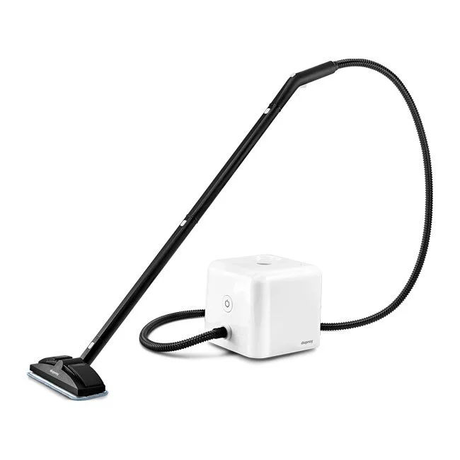 We use The Dupray Neat Steam Cleaner to break down dirt, grime, grease, and residue with high-temperature steam, sanitizing floors and other high-touch surfaces without added chemicals.