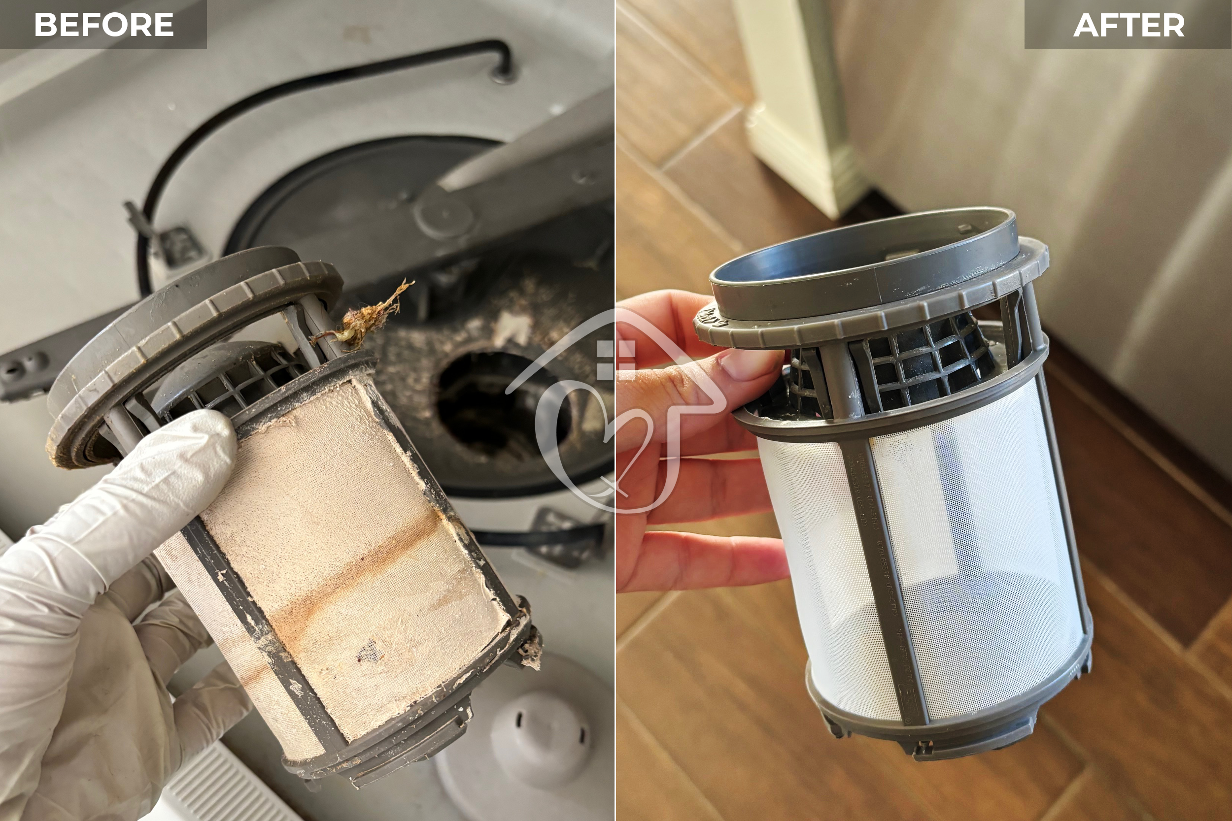 Dishwasher filters should be cleaned monthly.