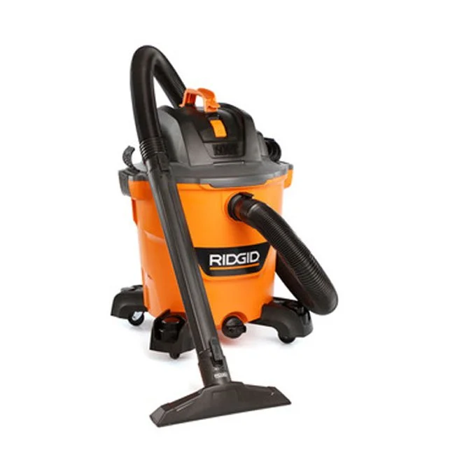 The RIDGID Wet/Dry Vacuum handles large debris and construction dust. We use it in post-construction cleaning to capture dust and materials that standard vacuums aren't designed to handle.