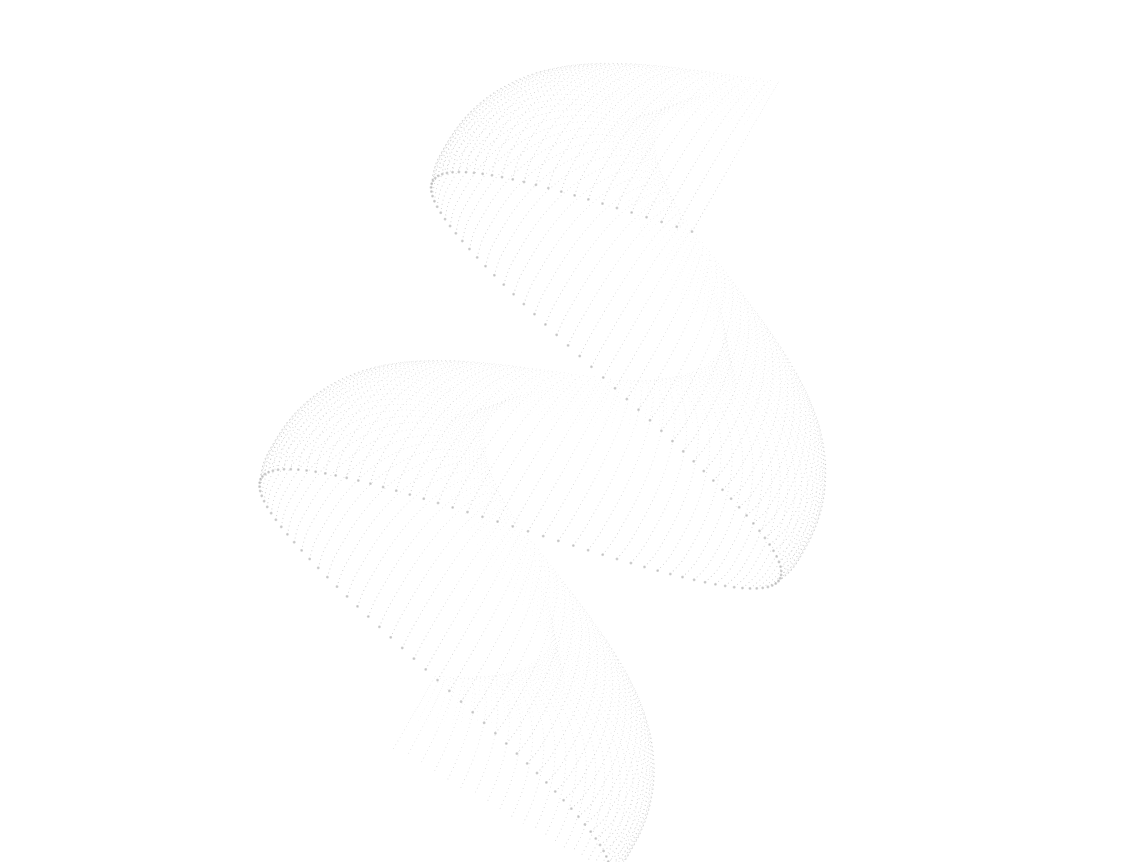 Black background with a three-dimensional black and white stylized number six made up of dotted lines.