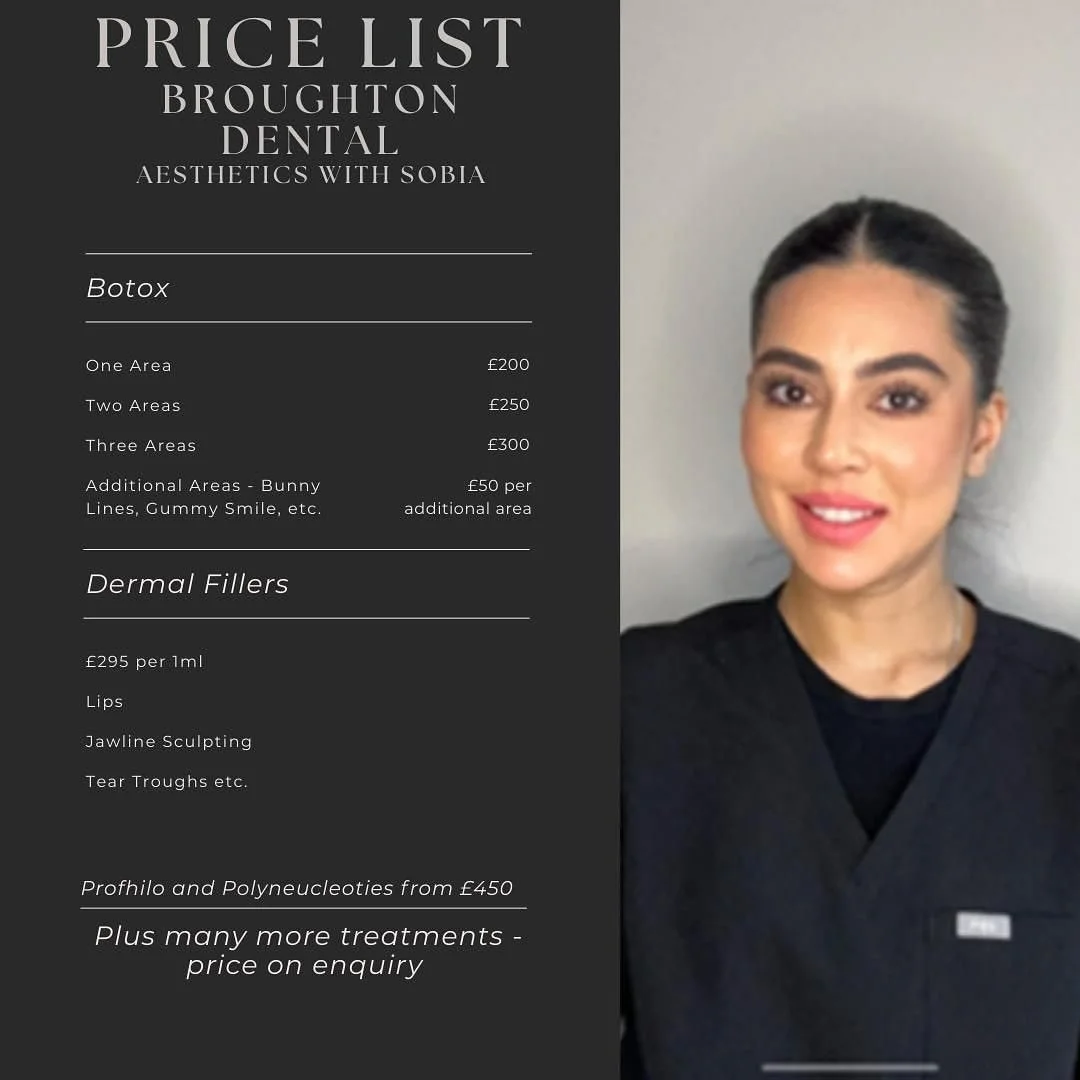 Price list for our Aesthetic Practitioner 👄 

BOOK NOW !!! 
Contact the practice on 01455 28294 📞📞📞

#BotoxBeauty #BotoxResults #BotoxBeforeAndAfter #DermalFillers #LipFillers #CheekFillers #FillerGoals #Injectables #NonSurgical #AestheticMedicin