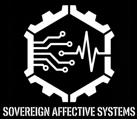 Logo featuring a gear, circuit lines, and a heartbeat line, with the text "SOVEREIGN AFFECTIVE SYSTEMS" underneath.