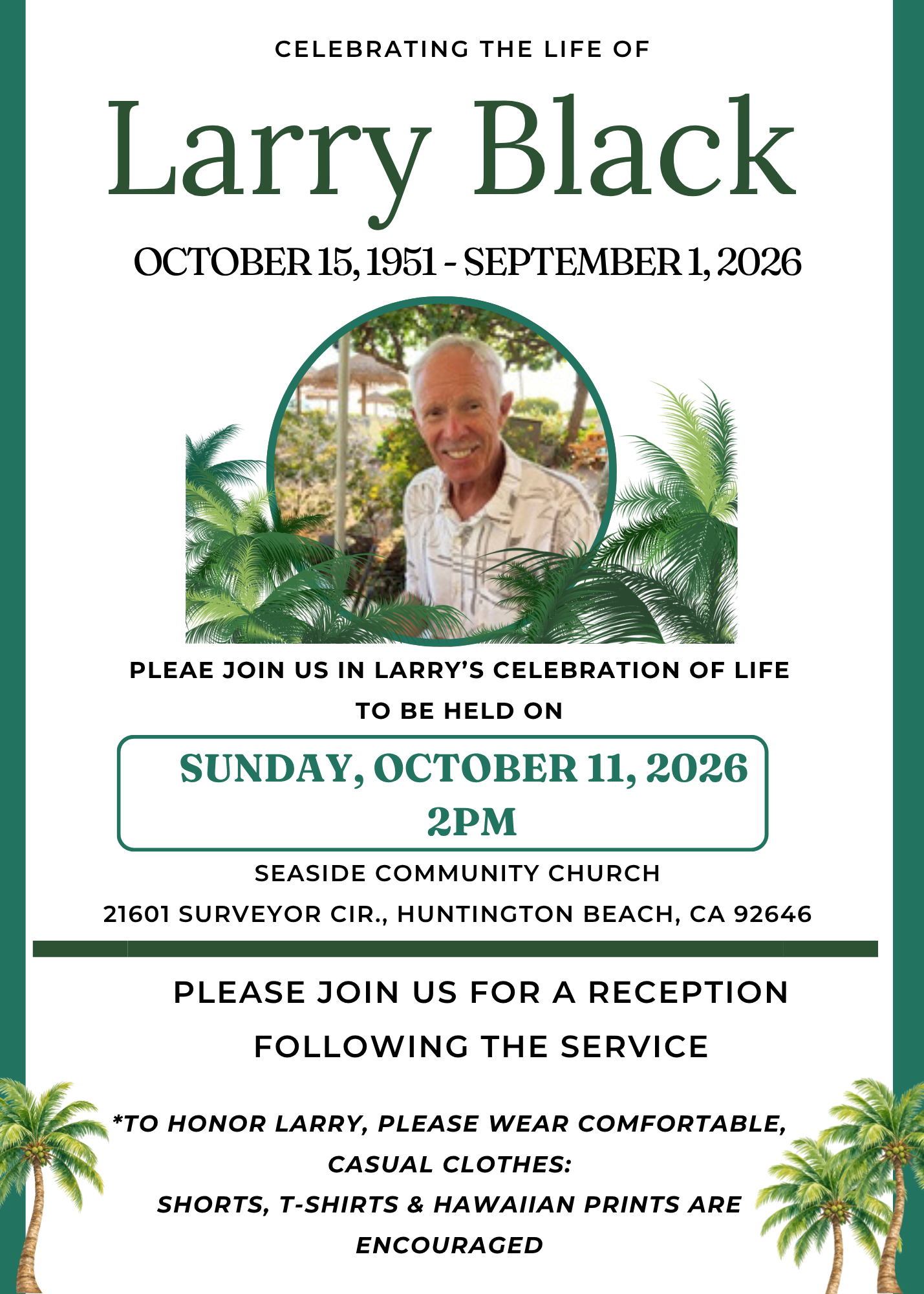 Larry Black Celebration of life
