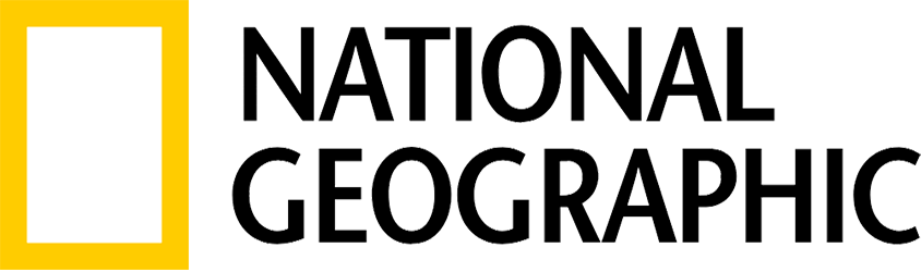 National Geographic logo with a yellow border on the left and bold black text.