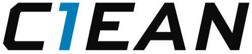 Logo with the text 'CLEAN', featuring a blue number '1' replacing the letter 'L'.