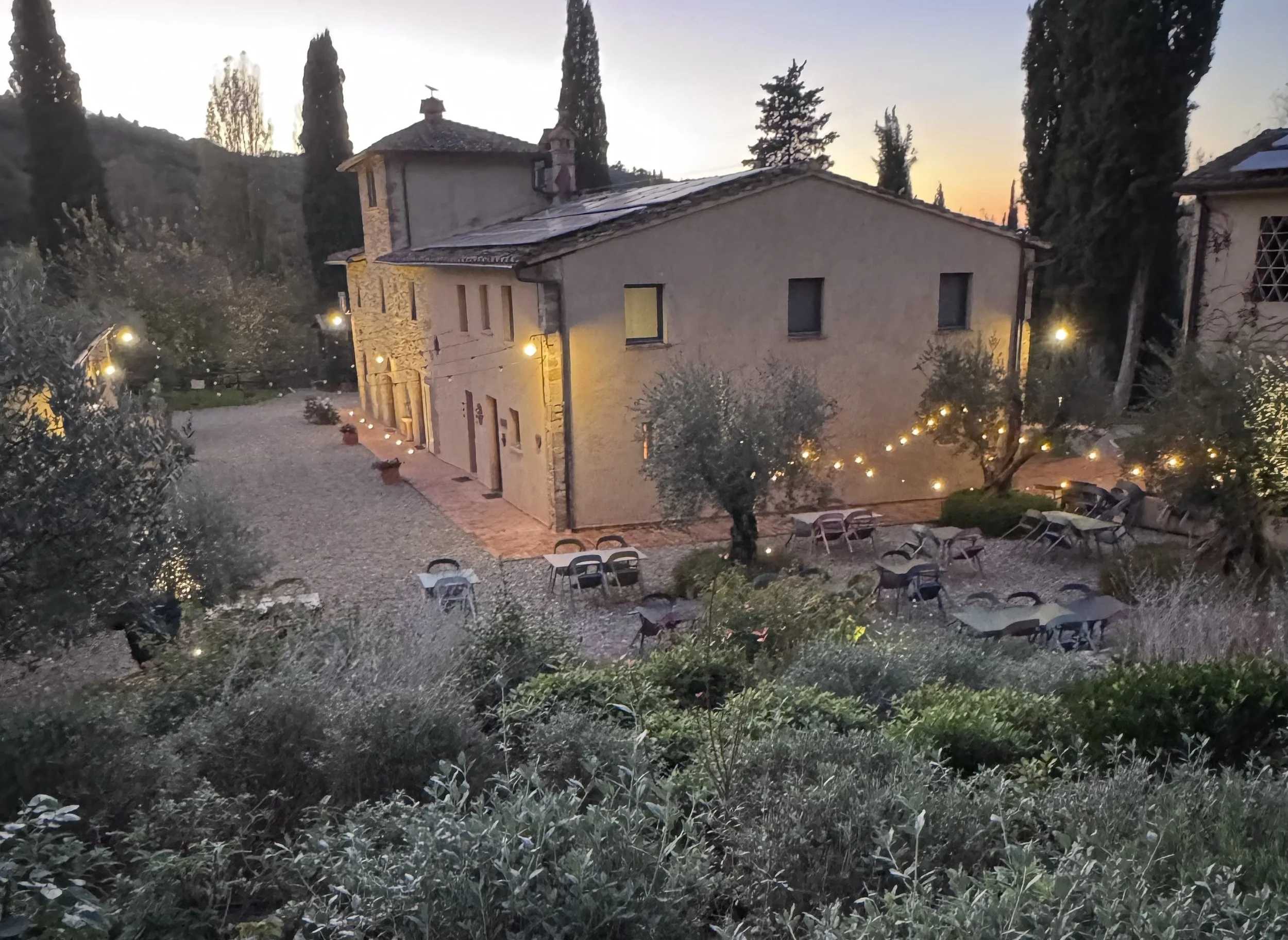 An evening at a Tuscany countryside stay