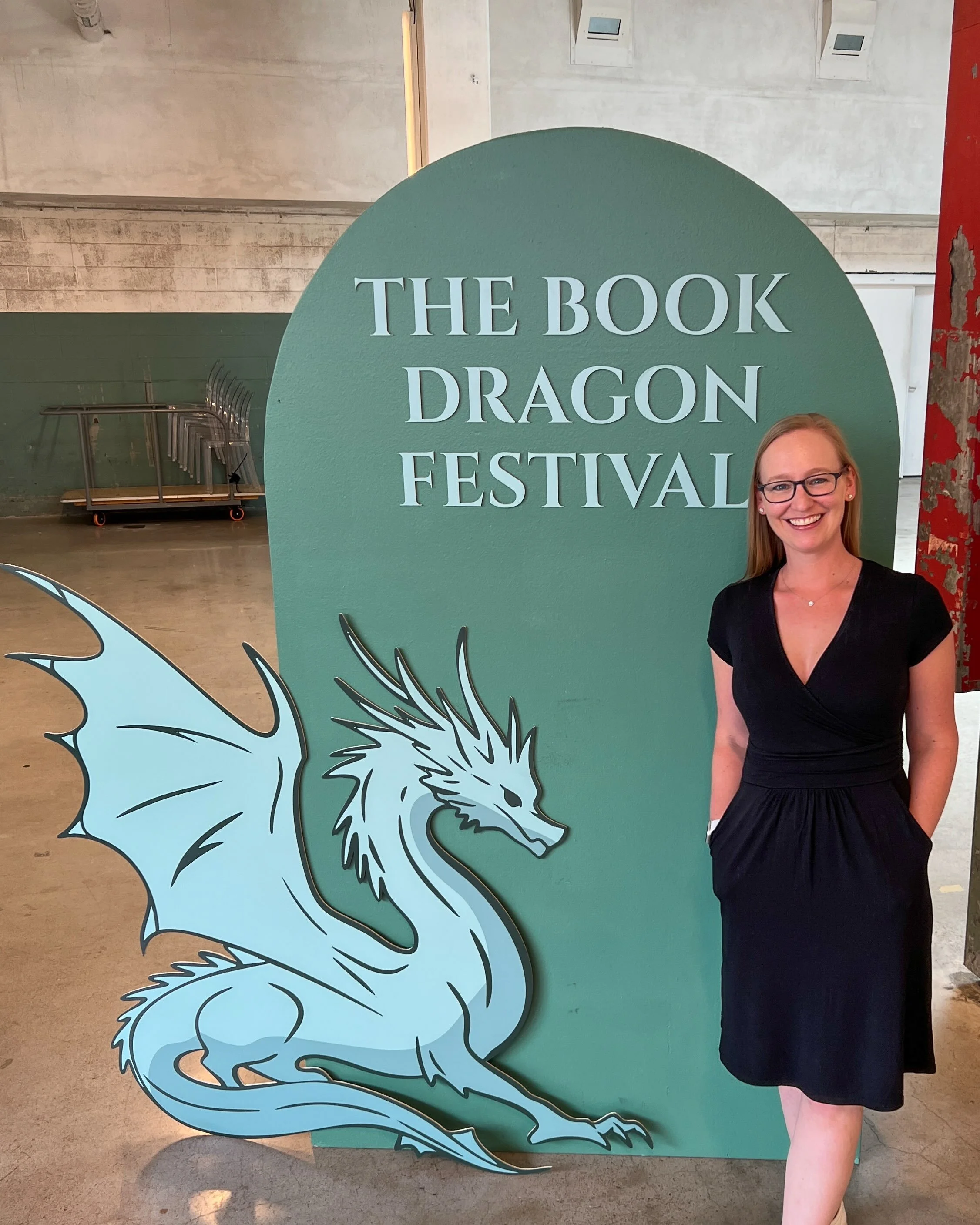 I had so much fun at the The Book Dragon festival today! I got to meet Mel, Adrienne, and Dave IRL - awesome humans all - and wish I could have met more! Kudos to the organizers!