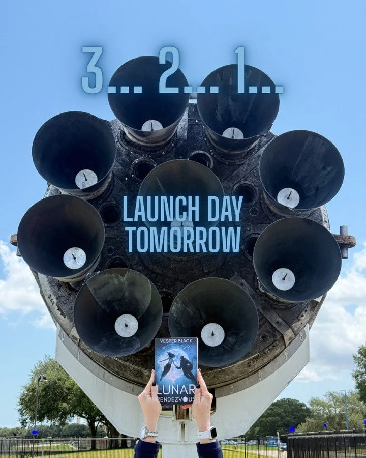 3... 2... 1...

Tomorrow is LAUNCH DAY for Lunar Rendezvous! A little over a year ago I set out to write a realistic and fun spicy space adventure... and here she is.

And what rocket is that? That's the business end of a flown SpaceX Falcon 9 rocket