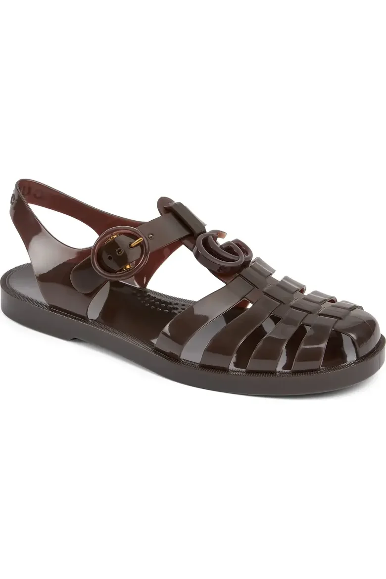 Marmont Jelly Sandal in Brown