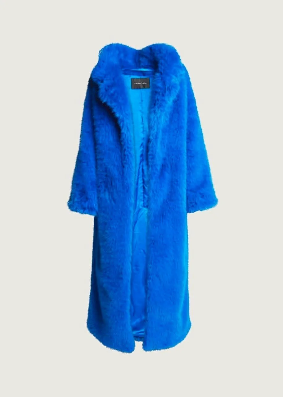 Balenciaga Faux Fur Maxi Coat