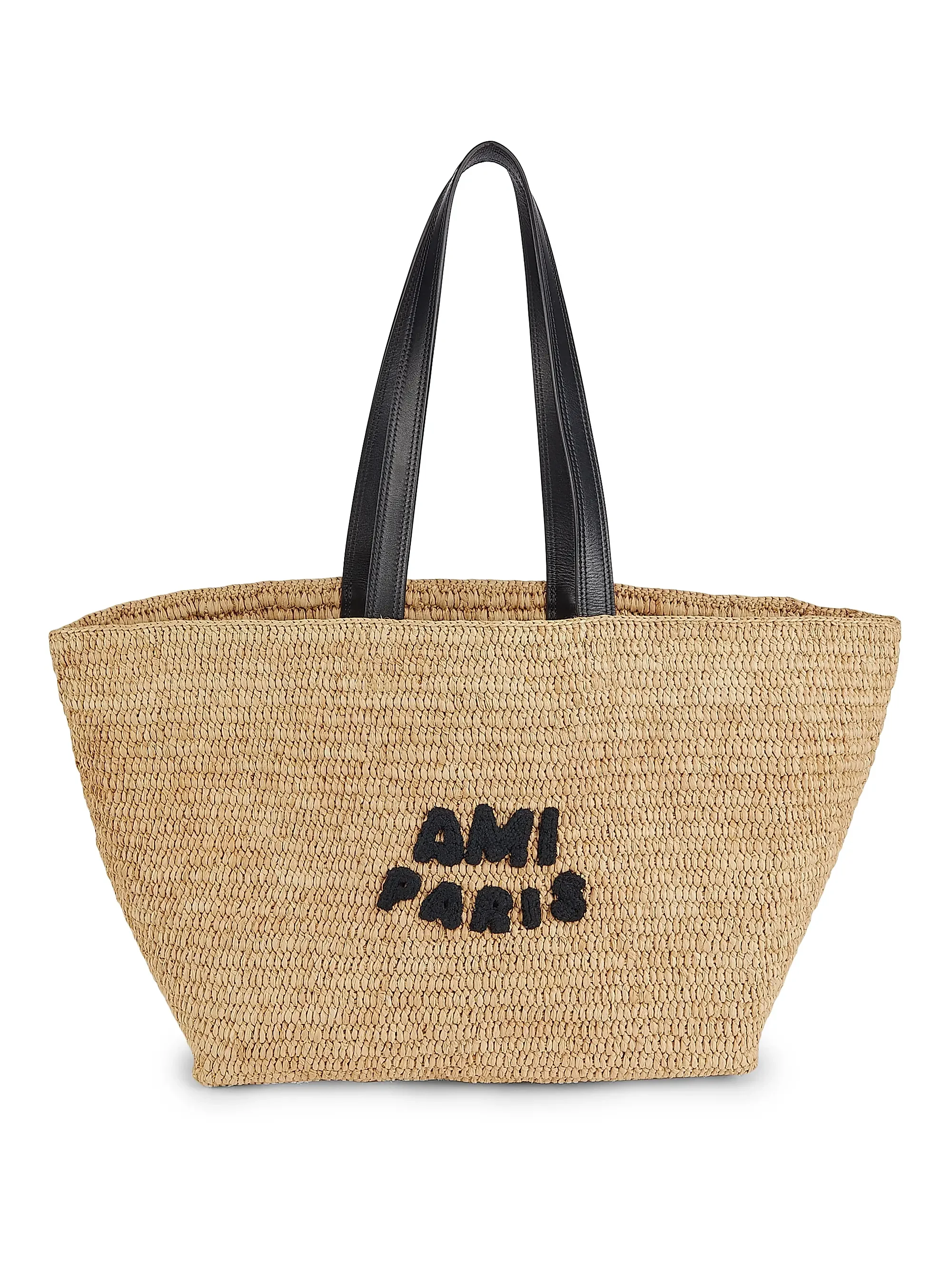 AMI Paris: AMI Paris Rafia Tote Bag (Natural)