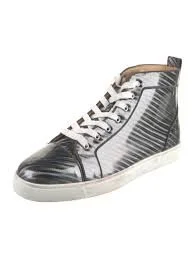 Christian Louboutin Holographic Men's Orlato High Top Patent Leather Sneaker 43