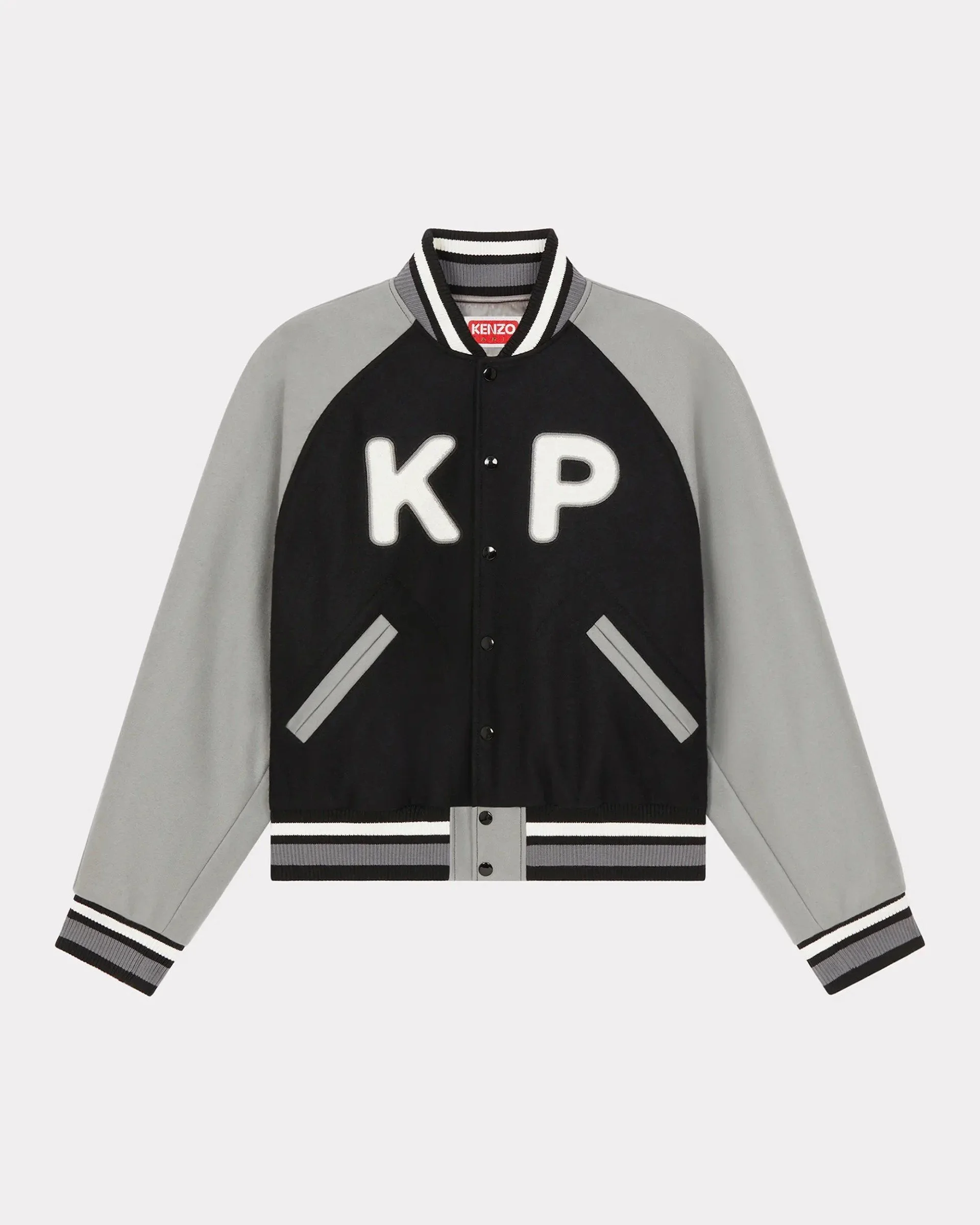 Kenzo Unisex Wool Varsity Jacket in Black/Grey