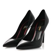 Saint Laurent Anja 105 Escarpin Leather Pump in Black
