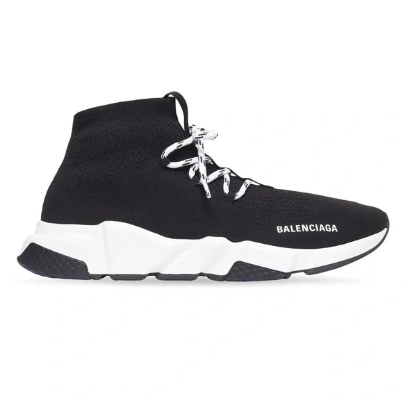 Balenciaga Speed 3.0 Lace Knit Sneakers in Black White