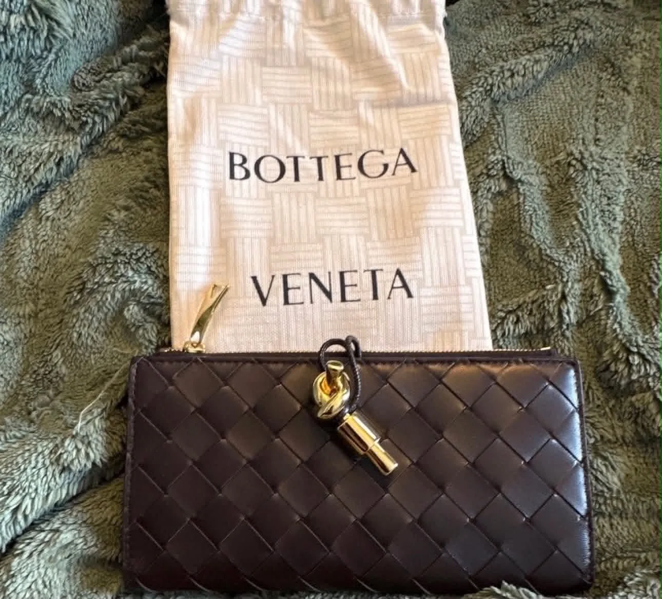 Bottega Veneta Andiamo Long Wallet in Dark Brown (Preloved)