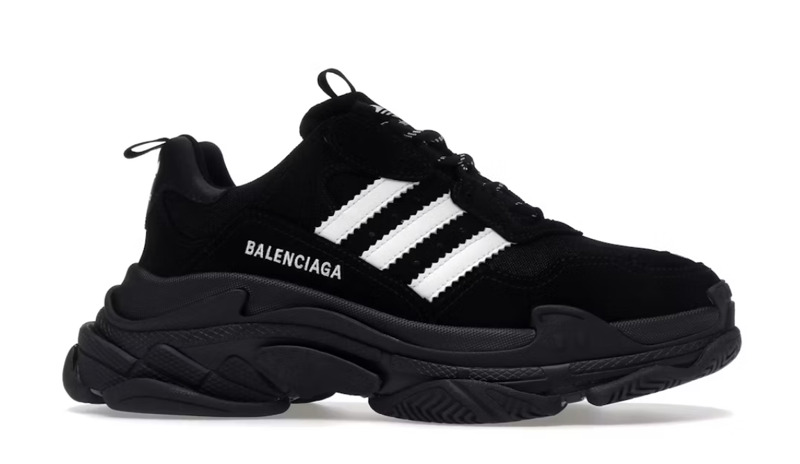Balenciaga x Adidas Triple S in Black White