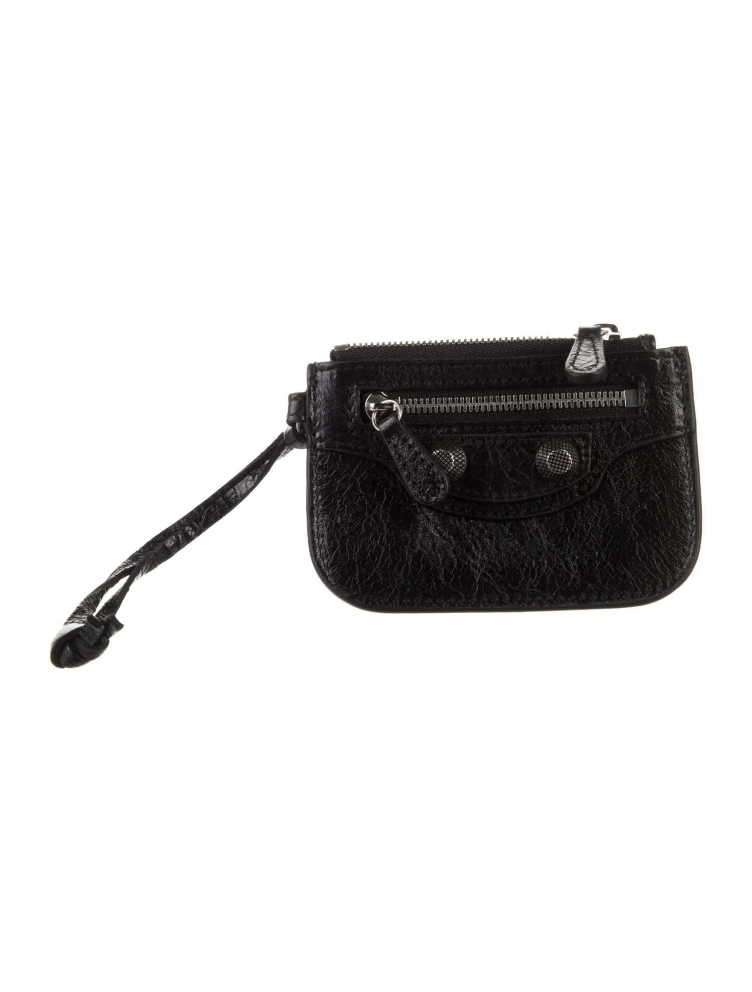 Balenciaga Le Cagole Coin Purse featuring Black Crocodile-Embossed Calfskin Leather