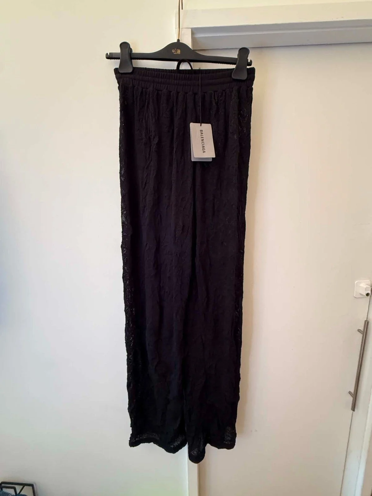 Balenciaga Mesh Baggy Sweat Pants Crinkled Cotton