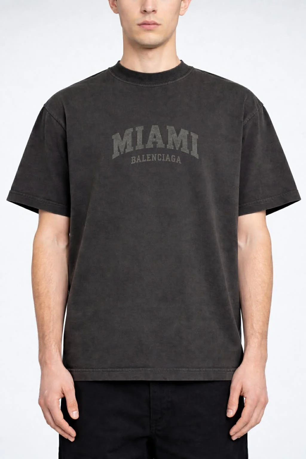 Balenciaga Cities Miami Vintage Jersey T-Shirt in Black
