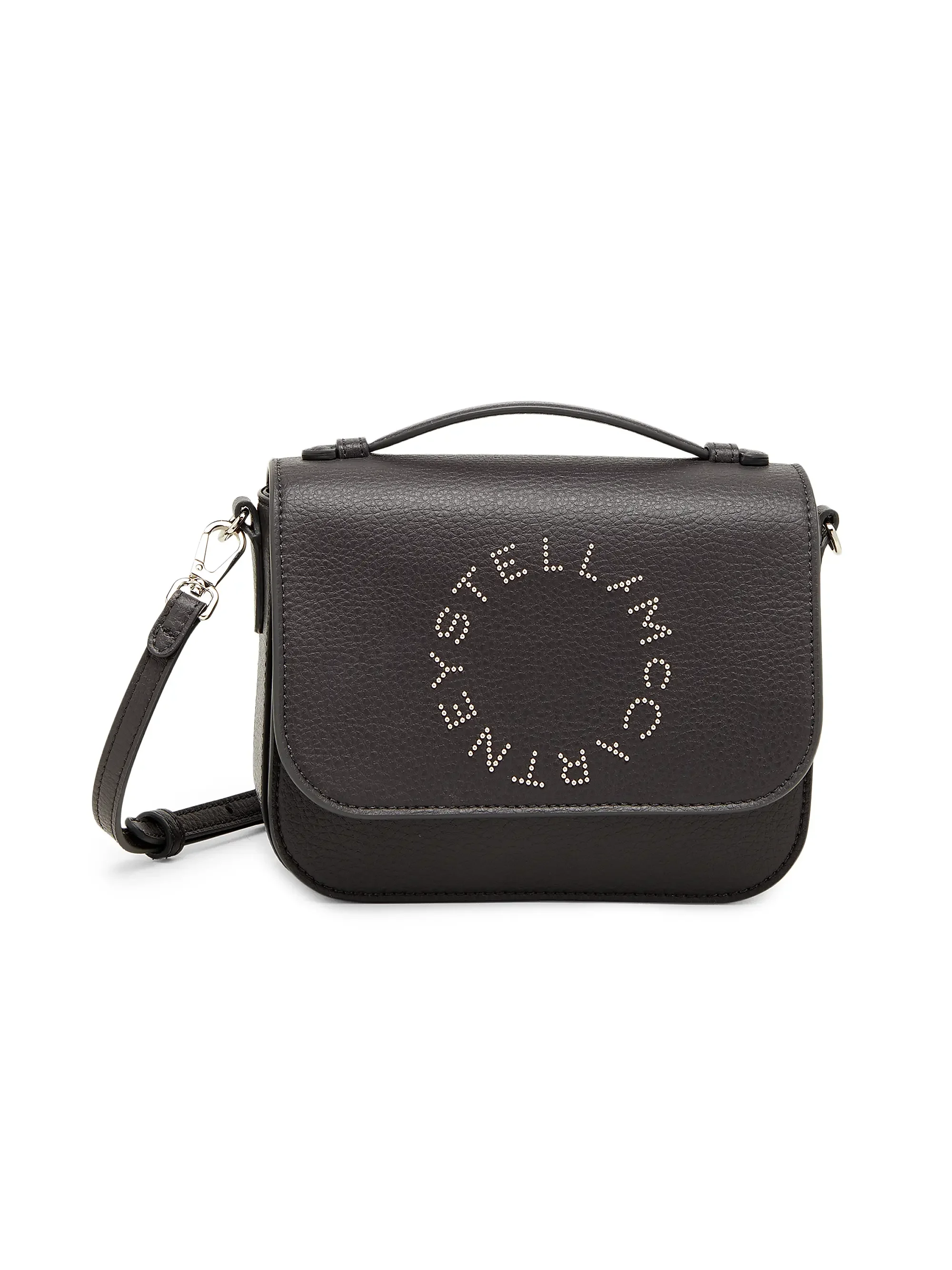 Stella McCartney: Studded Logo Crossbody Bag (Dark Gray)