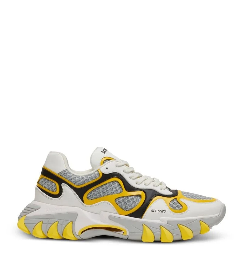 Balmain B-East Rubberized LTH Gradient Calf & Mesh Men's Shoe in Yellow