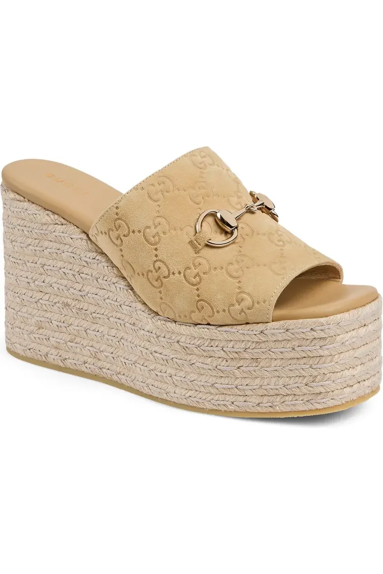 Carmen Espadrille Wedge Sandal in Beige