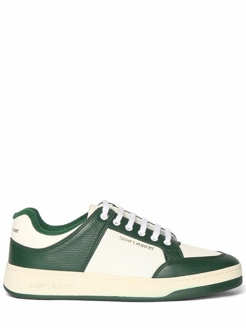 Saint Laurent SL-61 Low Sneakers in Green/White