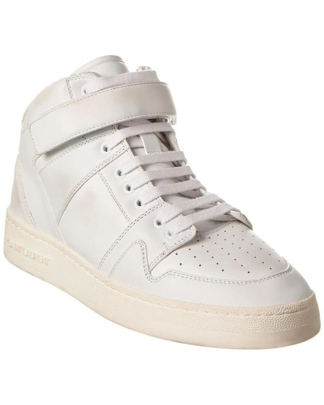 Saint Laurent Lax Lace Up Sneakers in Off White