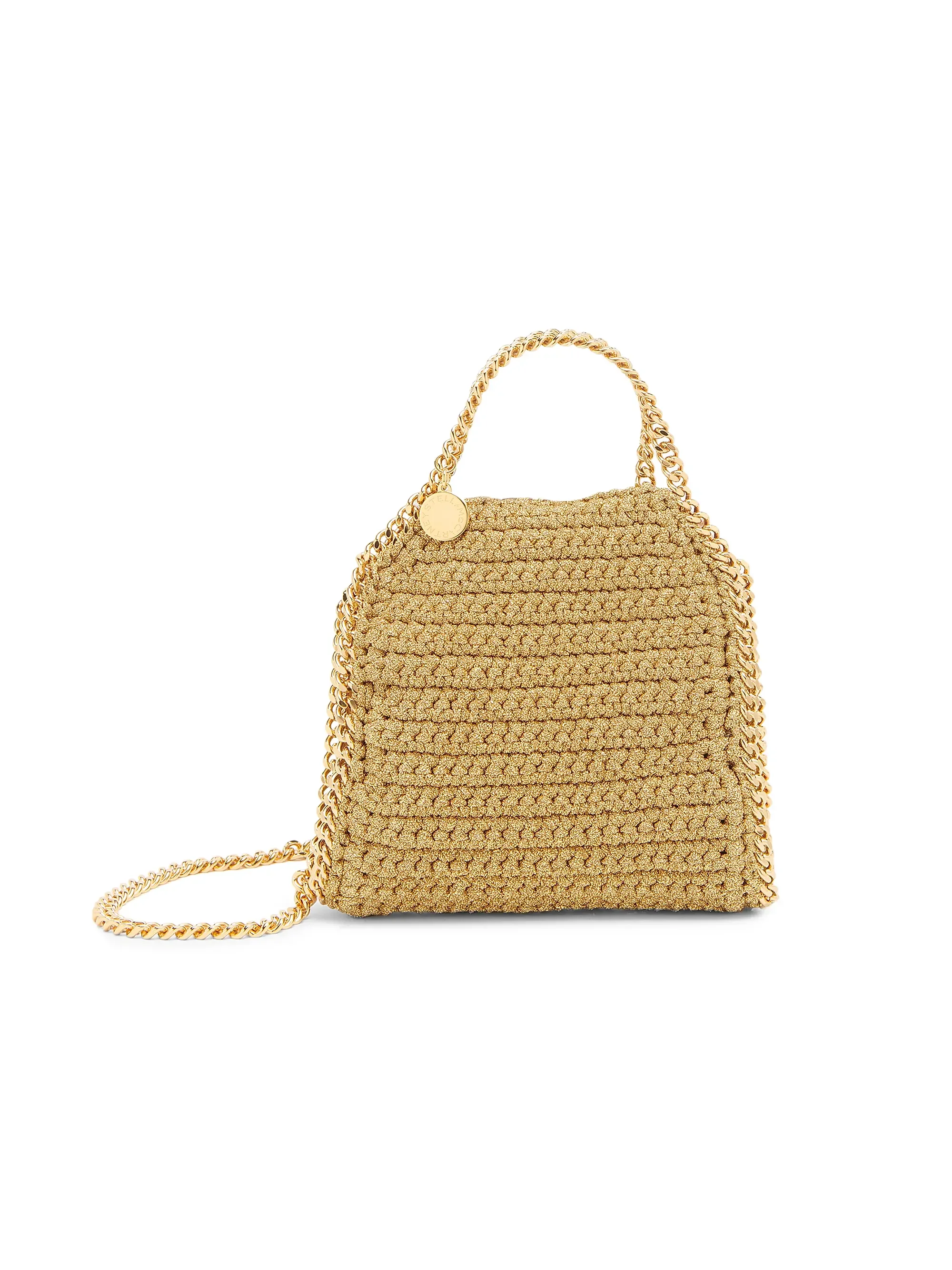 Stella McCartney: Tiny Falabella Crochet Shoulder Bag (Gold)