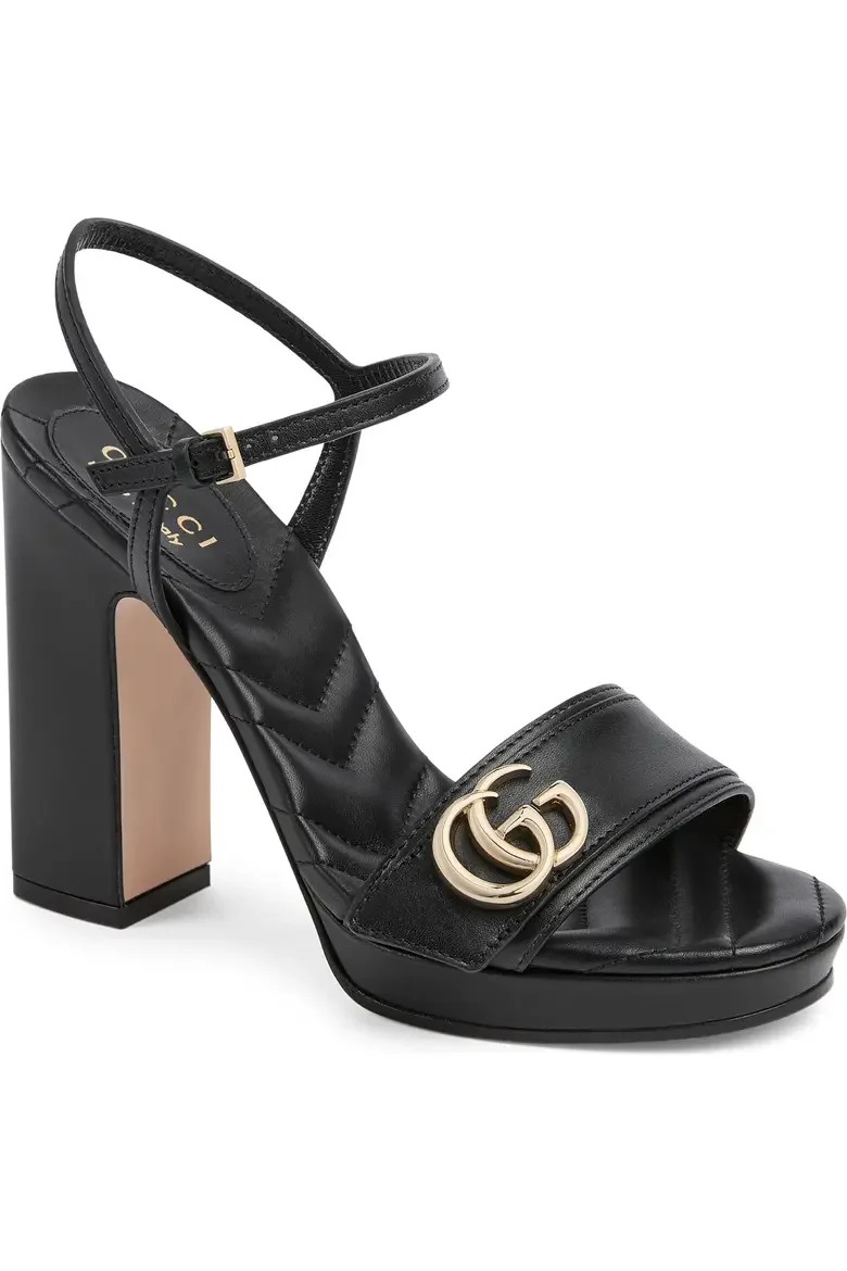 GG Platform Sandal in Black