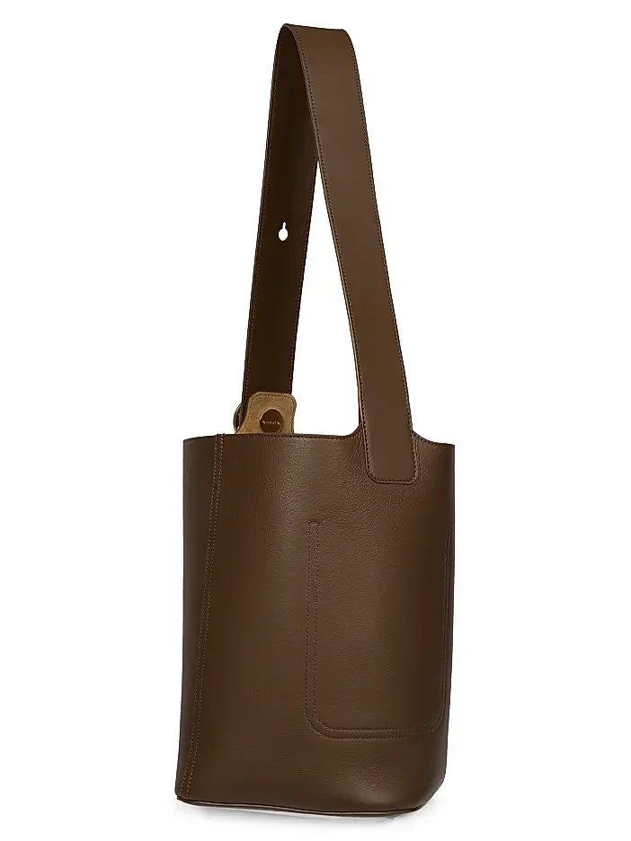 LOEWE: Pebbled Leather Bucket Bag (Tundra)