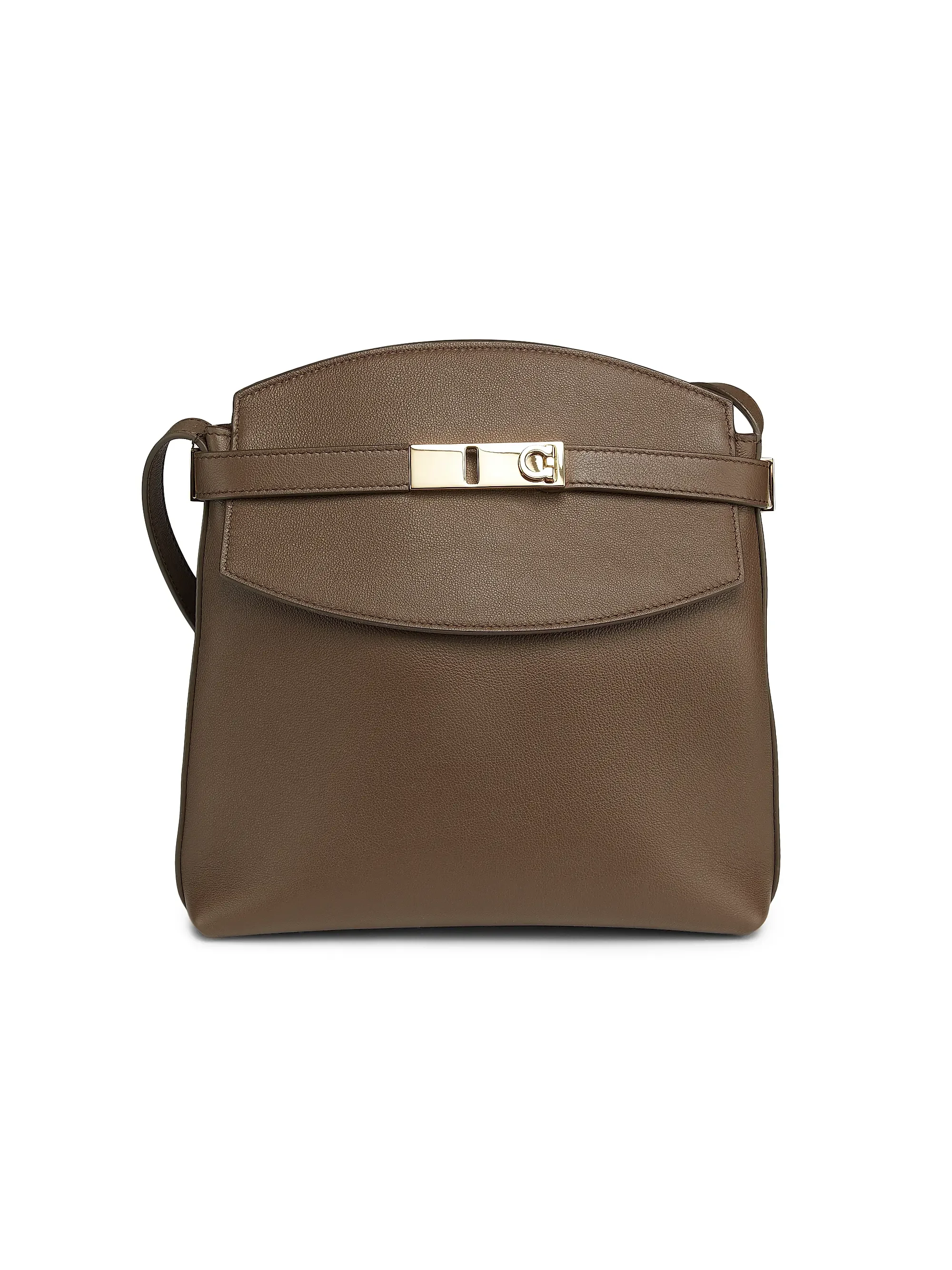 FERRAGAMO: Small Hug Messenger Bag (Clay)
