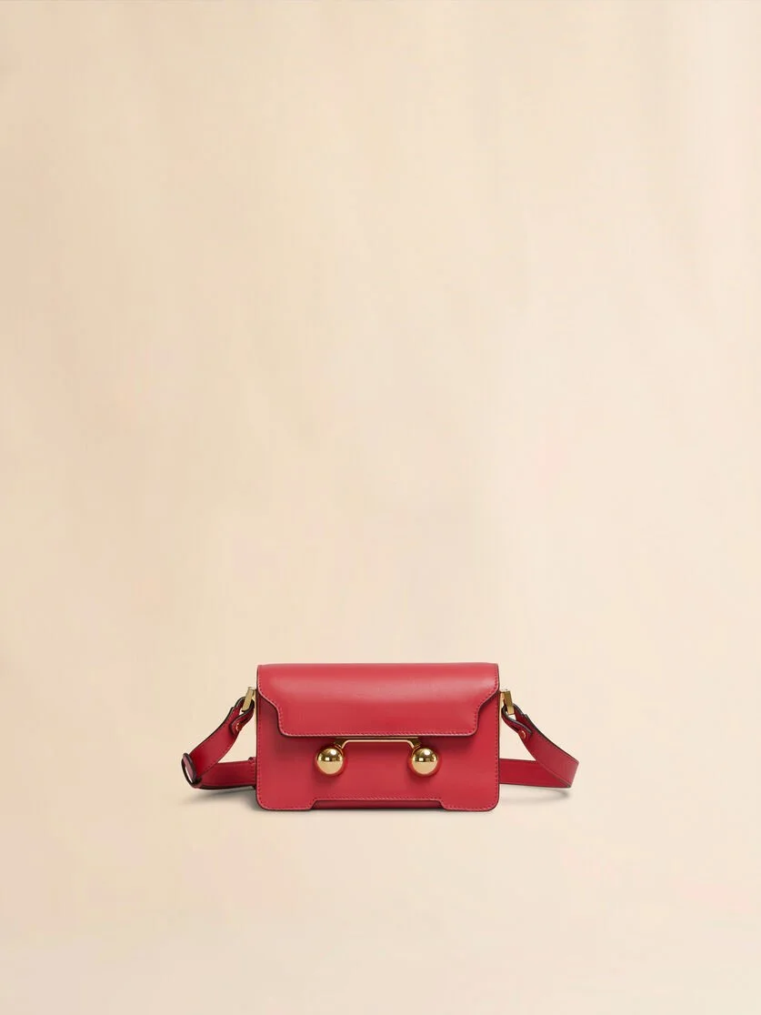 Marni: Mini Trunkaroo Leather Shoulder Bag in Tulip