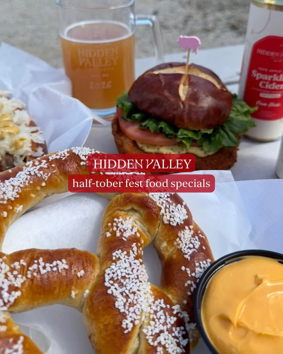 We&rsquo;re bringing some special Bavarian-inspired food and drink to the orchard for Half-Tober Fest this weekend! 🍻

On the menu:
🍔 Pork Schnitzel Sandwiches on Pretzel Buns
🌭 Brats with Sauerkraut on Pretzel Rolls
🥨 Sourdough Pretzels with Bee