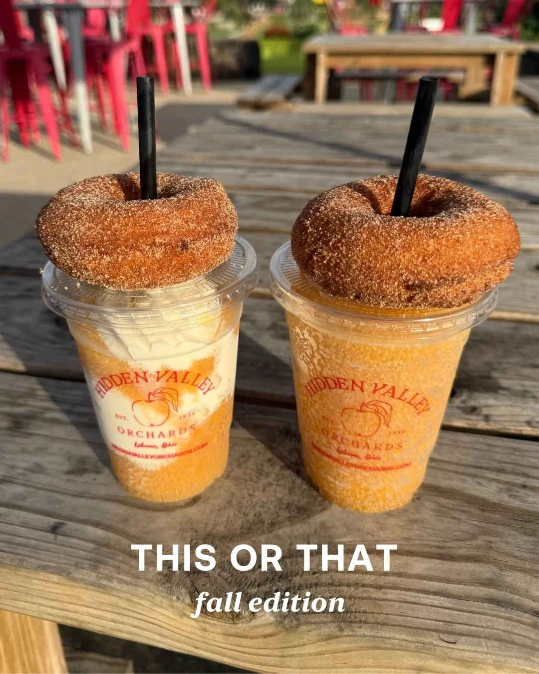 Two fall favorites. One very important decision. 👀🍂

Are you going Frosted Cow or keeping it classic with an Apple Cider Slushie? There&rsquo;s really no wrong answer&hellip;especially when there&rsquo;s an apple cider donut involved. 🍎🍩

Drop yo