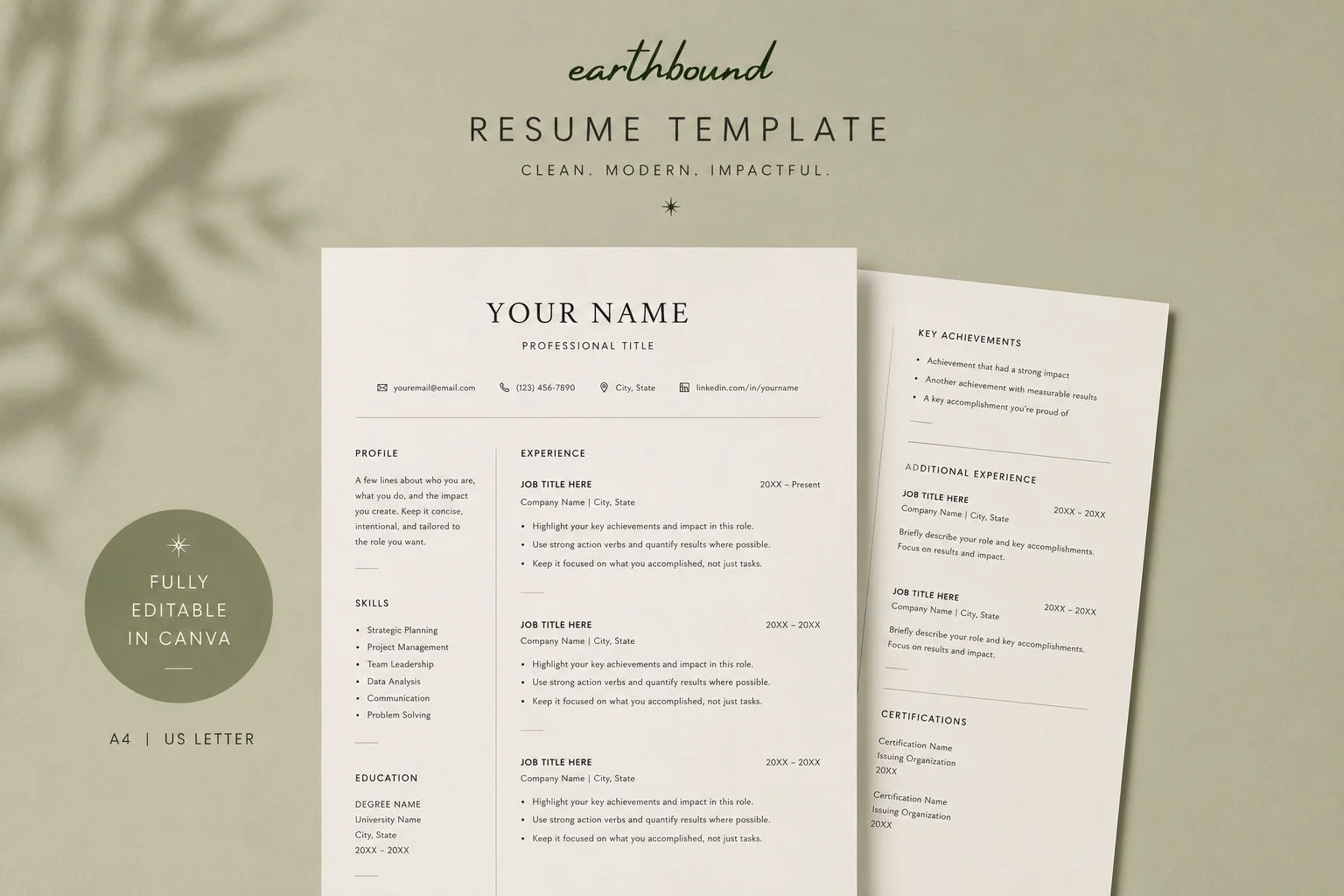 Earthbound Resume Template