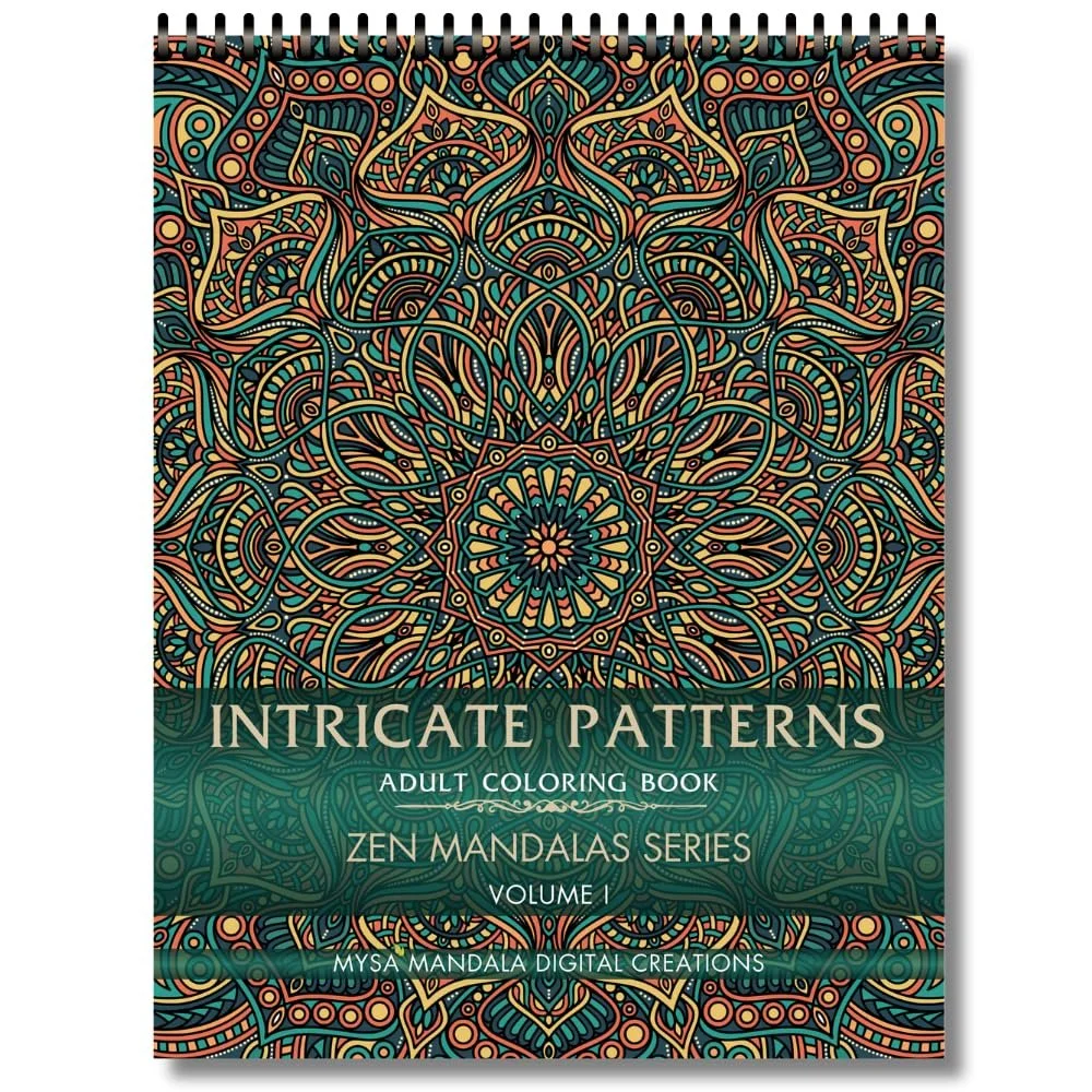 Intricate Patterns Adult Coloring Book - Zen Mandalas Series - Volume 1