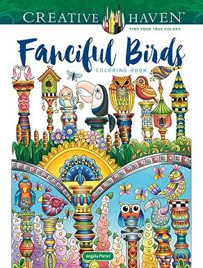  Creative Haven Fanciful Birds Coloring Book 