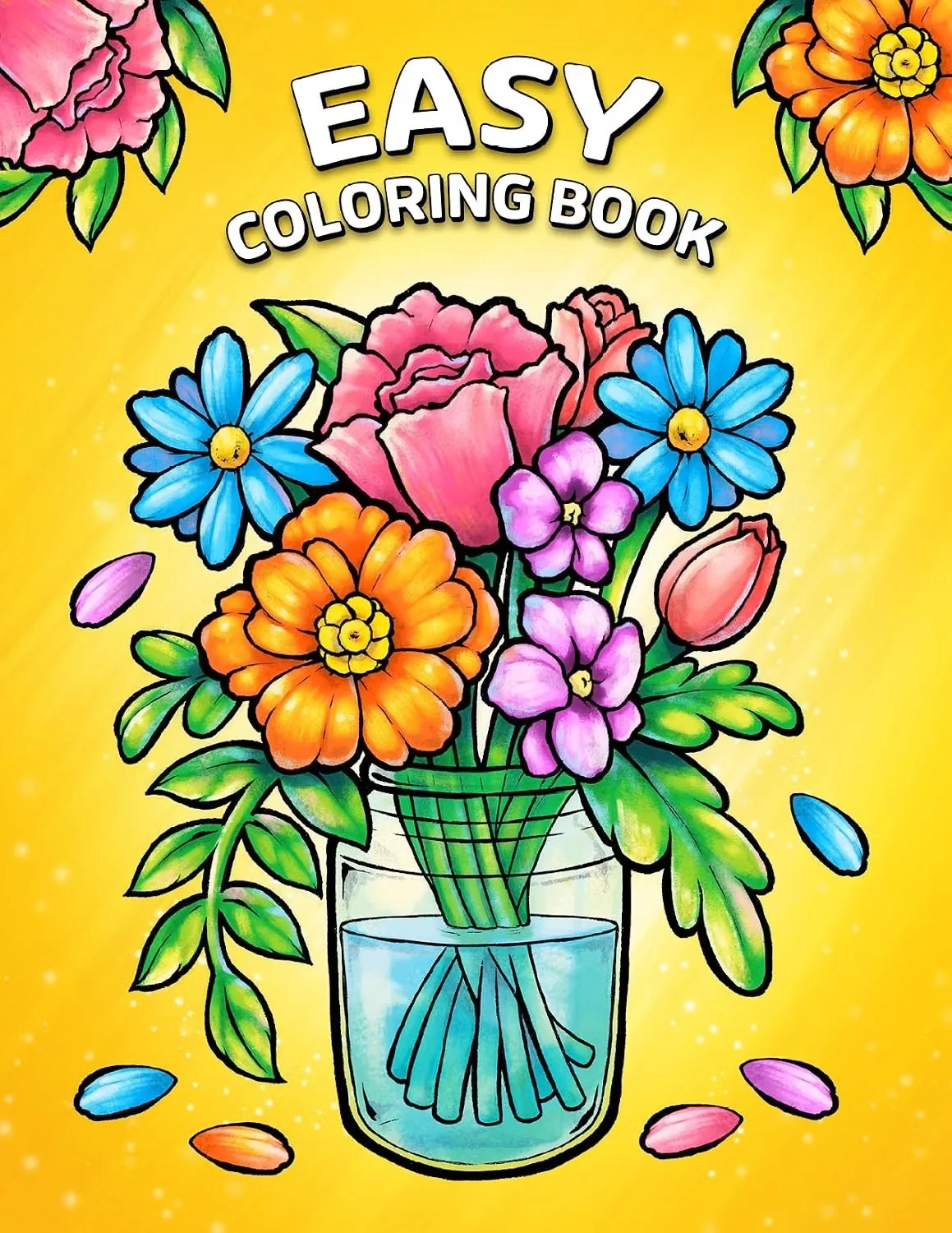 Easy Coloring Book: Large Print Designs for Adults and Seniors with 50 Simple Images