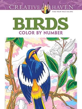  Creative Haven Birds Color by Number Coloring Book 