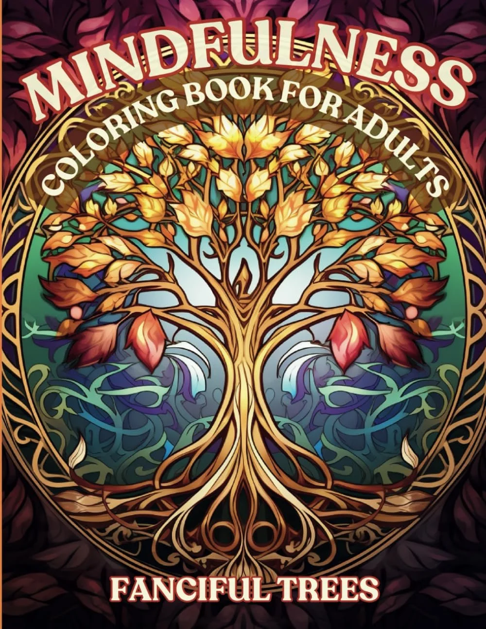 MINDFULNESS MEDITATIVE COLORING BOOK FOR ADULTS: FANCIFUL TREES