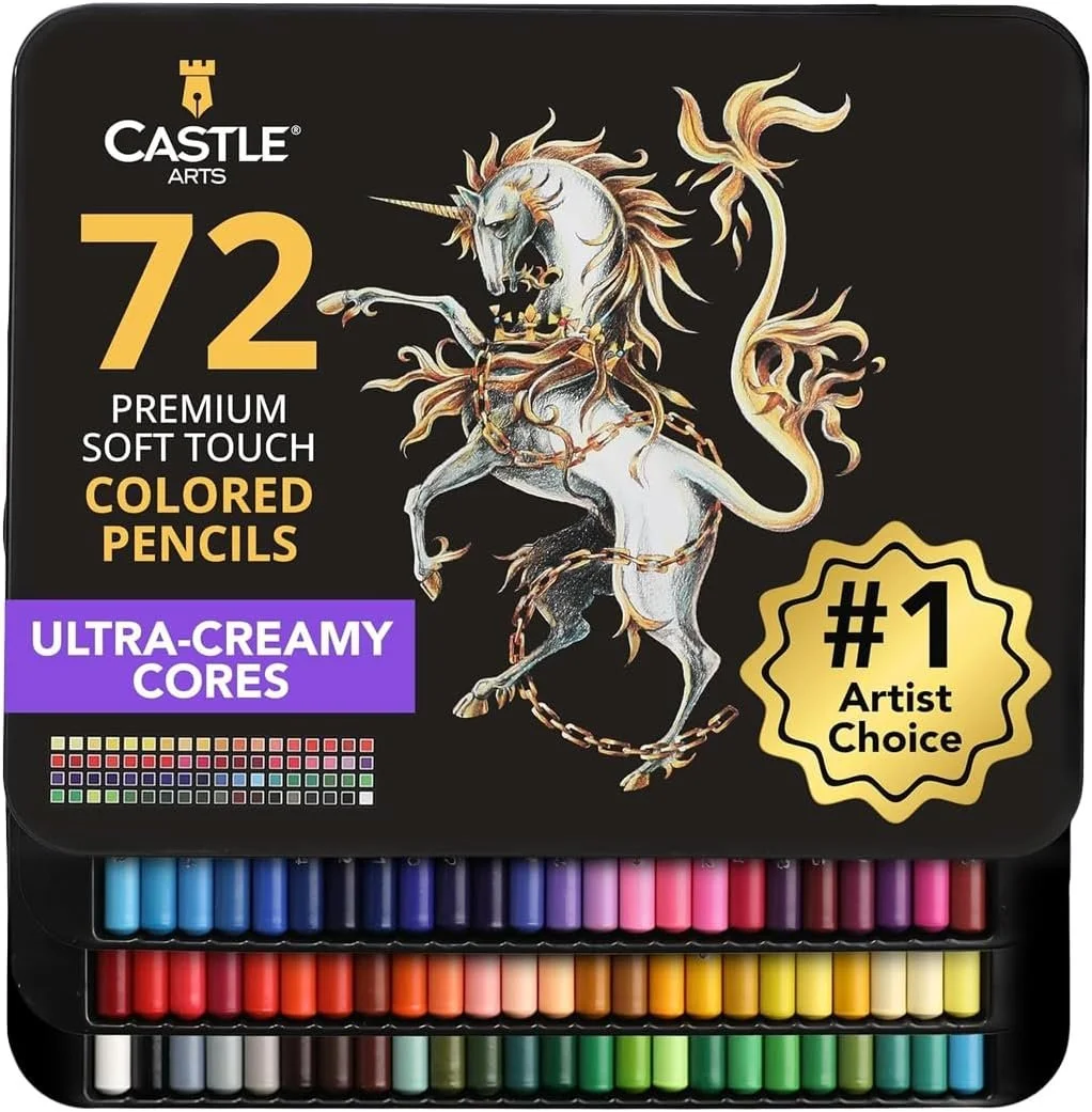 Castle Art Supplies 72 Coloured Pencils for Adults - Pencil Crayons
