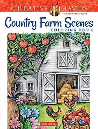  Creative Haven Country Farm Scenes Coloring Book