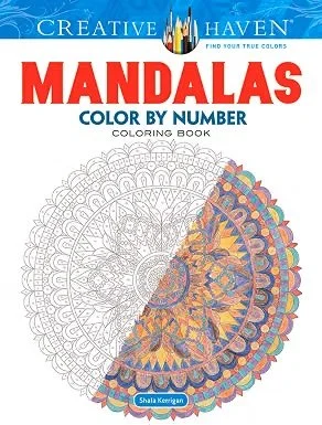  Creative Haven Mandalas Color by Number Coloring Book 