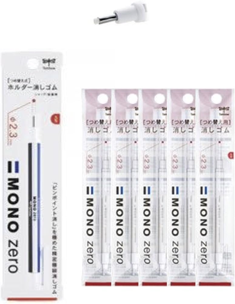 Tombow Mono Zero Eraser Pen (1 Eraser Pen and 10 Refills, 2.3mm Round Tip)