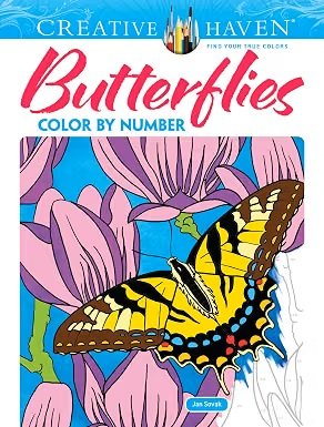  Creative Haven Butterflies Color by Number Coloring Book 