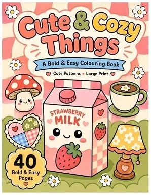 A Bold and Easy Large Print Colouring Book with Cute Patterns, Sweet Treats and Cozy Everyday Designs