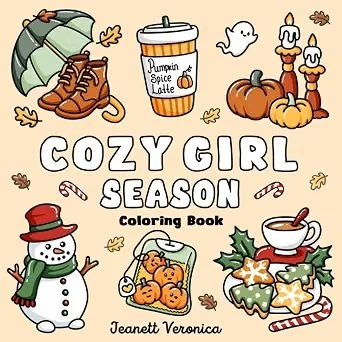 Cozy Girl Season: Bold and Easy Coloring Book for Adults & Teens
